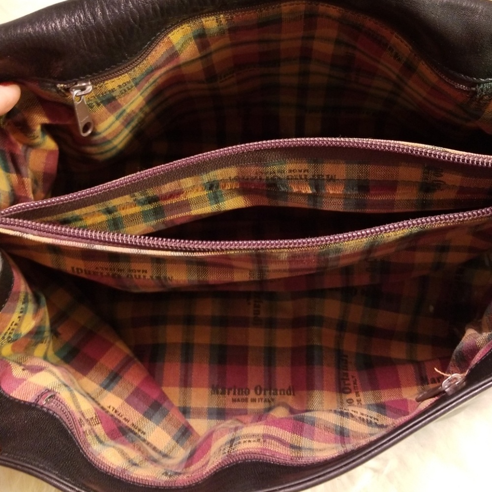 Marino Orlandi black and burnt brown leather bag - Picture 7 of 8